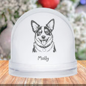 Modern Personalized Blue Heeler Dog Christmas Schneekugeln