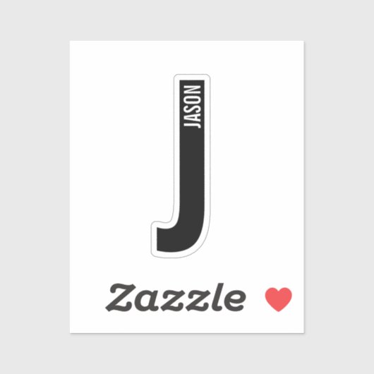 Modern Personalized Bold Monogram and Name Aufkleber (Blatt)