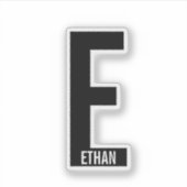 Modern Personalized Bold Monogram and Name Aufkleber (Vorderseite)