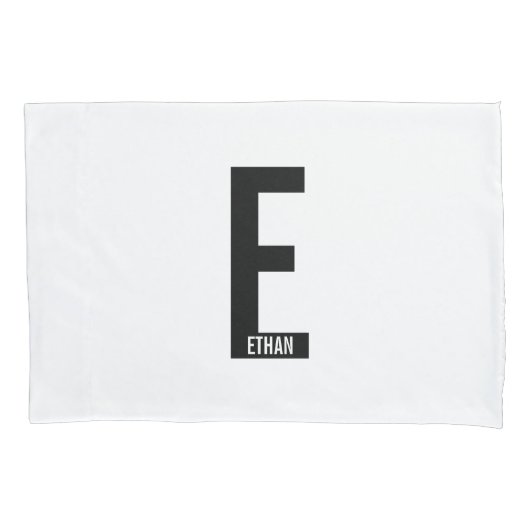 Modern Personalized Bold Monogram and Name Kissenbezug (Vorderseite)