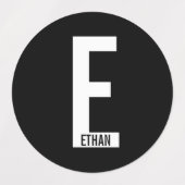 Modern Personalized Bold Monogram and Name Labels Etiketten (Design 2)