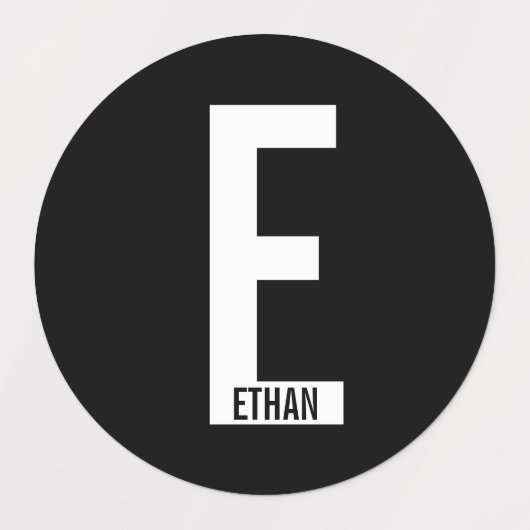 Modern Personalized Bold Monogram and Name Labels Etiketten (Design 1)