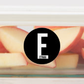 Modern Personalized Bold Monogram and Name Labels Etiketten (Befestigt)