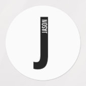 Modern Personalized Bold Monogram and Name Labels Etiketten (Design 2)