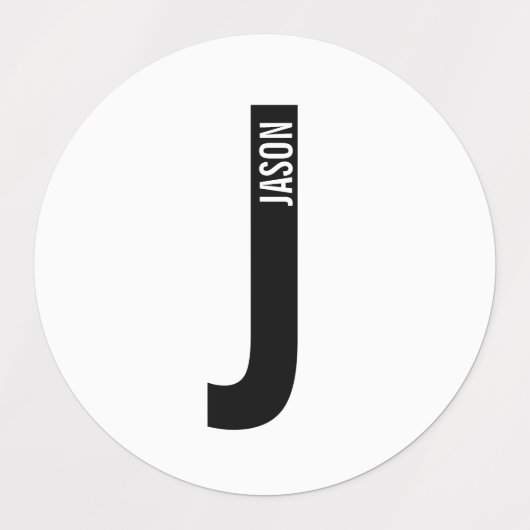 Modern Personalized Bold Monogram and Name Labels Etiketten (Design 1)