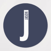 Modern Personalized Bold Monogram and Name Labels Etiketten (Design 2)