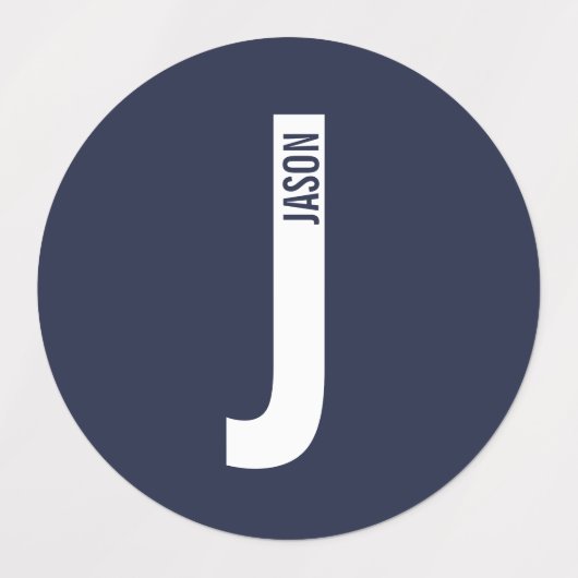 Modern Personalized Bold Monogram and Name Labels Etiketten (Design 1)