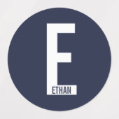 Modern Personalized Bold Monogram and Name Labels Etiketten (Design 2)