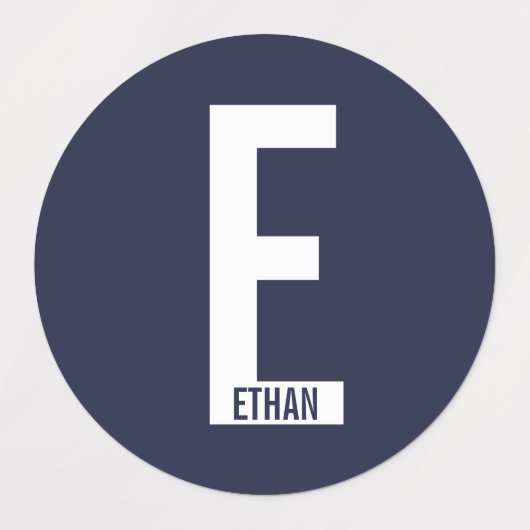Modern Personalized Bold Monogram and Name Labels Etiketten (Design 1)