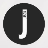 Modern Personalized Bold Monogram and Name Labels Etiketten (Design 2)