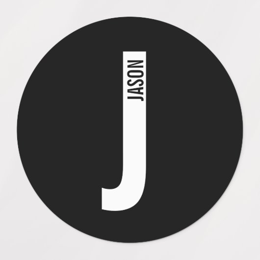 Modern Personalized Bold Monogram and Name Labels Etiketten (Design 1)
