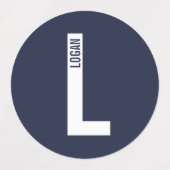 Modern Personalized Bold Monogram and Name Labels Etiketten (Design 2)