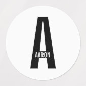 Modern Personalized Bold Monogram and Name Labels Etiketten (Design 2)