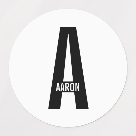 Modern Personalized Bold Monogram and Name Labels Etiketten (Design 1)