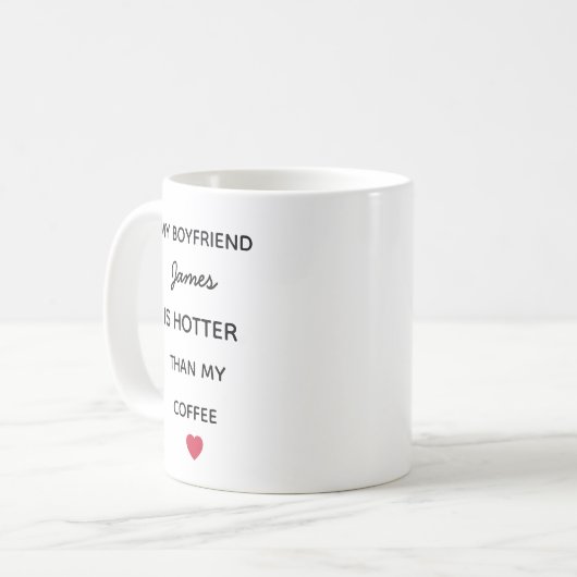 Modern Personalized Boyfriend Coffee Mug Kaffeetasse (Vorderseite Links)