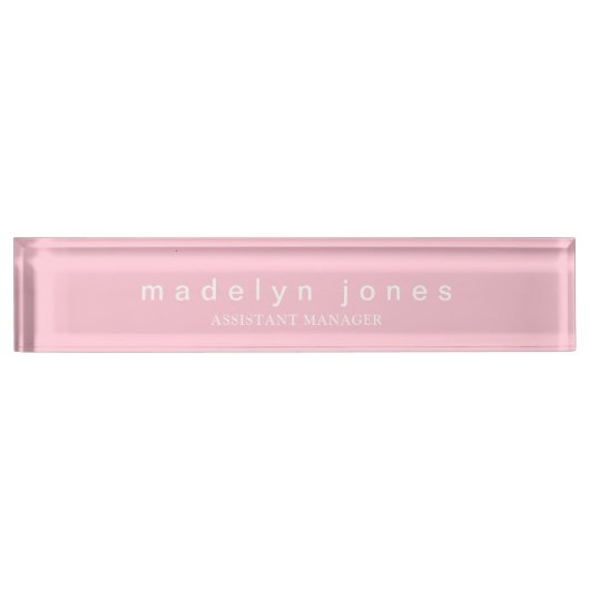 Modern Personalized Cotton Candy Pink Namensplakette (Vorderseite)
