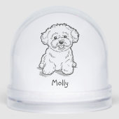 Modern Personalized Dog Christmas Schneekugeln (Vorderseite)