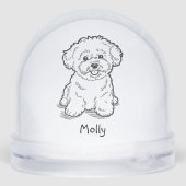 Modern Personalized Dog Christmas Schneekugeln (Rückseite)