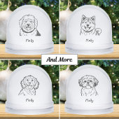 Modern Personalized Dog Christmas Schneekugeln