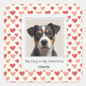 Modern Personalized Dog Valentine Stickers (Vorderseite)