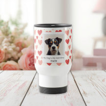 Modern Personalized Dog Valentine Travel Mug