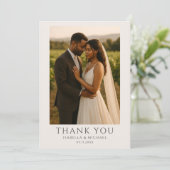 Modern Personalized Elegant Photo Wedding Dankeskarte