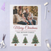 Modern Personalized Family Photo Christmas Seidenpapier (Basteln)