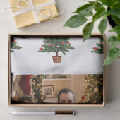 Modern Personalized Family Photo Christmas Seidenpapier (Geschenk)