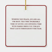 Modern Personalized Family Photo Merry Christmas Keramikornament (Rückseite)