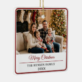 Modern Personalized Family Photo Merry Christmas Keramikornament (Rechts)