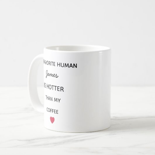 Modern Personalized Favorite Human Coffee Mug Kaffeetasse (Vorderseite Links)