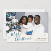 Modern Personalized Flat Christmas Greeting Card Dankeskarte (Vorderseite)