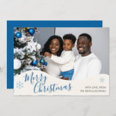 Modern Personalized Flat Christmas Greeting Card Dankeskarte (Vorne/Hinten)