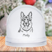 Modern Personalized German Shepherd Dog Christmas Schneekugeln