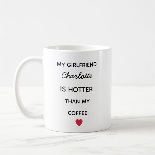 Modern Personalized Girlfriend Coffee Mug Kaffeetasse (Links)