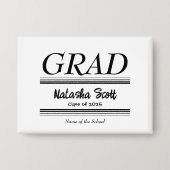 Modern Personalized grad school Graduation Button (Vorderseite)
