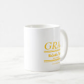 Modern Personalized grad school Graduation Kaffeetasse (VorderseiteRechts)
