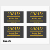 Modern Personalized grad school Graduation Rechteckiger Aufkleber (Blatt)