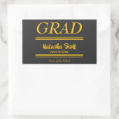 Modern Personalized grad school Graduation Rechteckiger Aufkleber (Tasche)