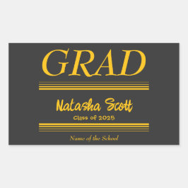 Modern Personalized grad school Graduation Rechteckiger Aufkleber