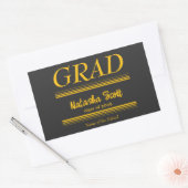 Modern Personalized grad school Graduation Rechteckiger Aufkleber (Umschlag)