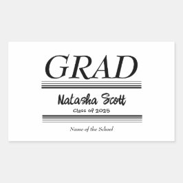 Modern Personalized grad school Graduation Rechteckiger Aufkleber