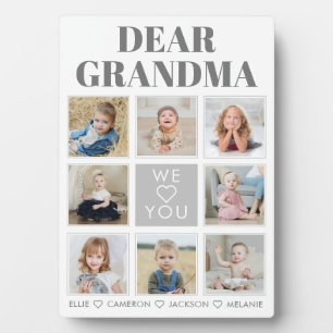 Modern Personalized Grandma We Love You 8-Fotos Fotoplatte