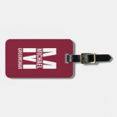 Modern Personalized Groomsmen Monogram and Name Gepäckanhänger (Vorderseite horizontal)
