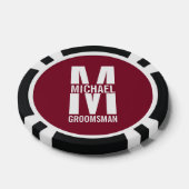 Modern Personalized Groomsmen Monogram and Name Pokerchips (Einzeln)