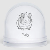 Modern Personalized Guinea Pig Christmas Schneekugeln (Vorderseite)