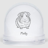 Modern Personalized Guinea Pig Christmas Schneekugeln (Rückseite)