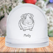 Modern Personalized Guinea Pig Christmas Schneekugeln