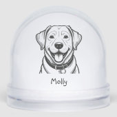Modern Personalized Lab Dog Christmas Schneekugeln (Vorderseite)