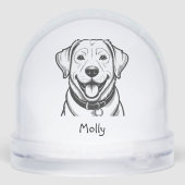 Modern Personalized Lab Dog Christmas Schneekugeln (Rückseite)